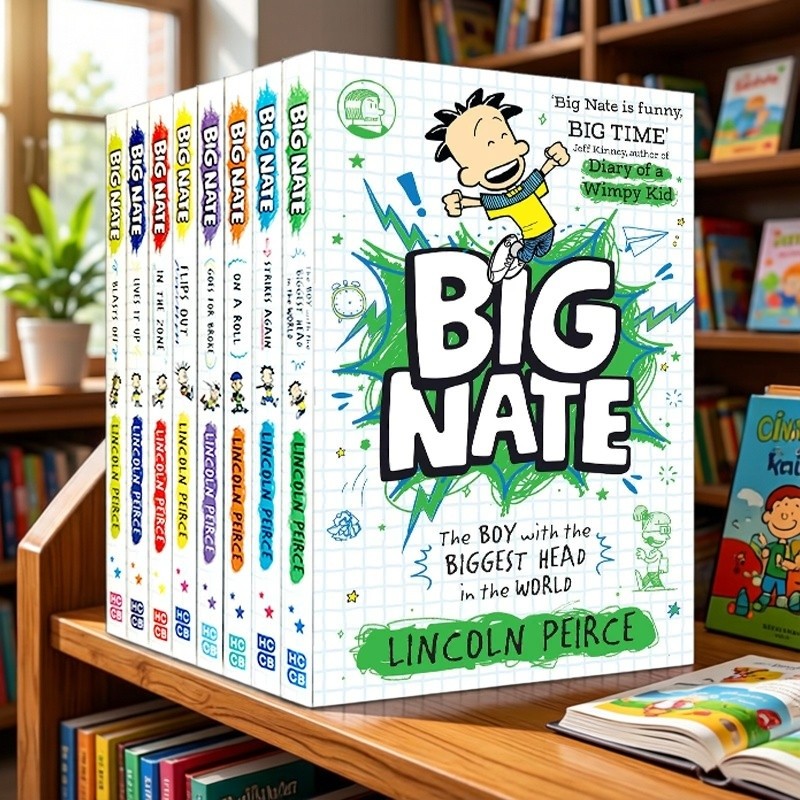 新版 Big Nate 我们班有个捣蛋王系列8册 大内特冒险记英文原版青少年课外阅读 Graphic Novel 儿童漫画绘本 Lincoln Peirce