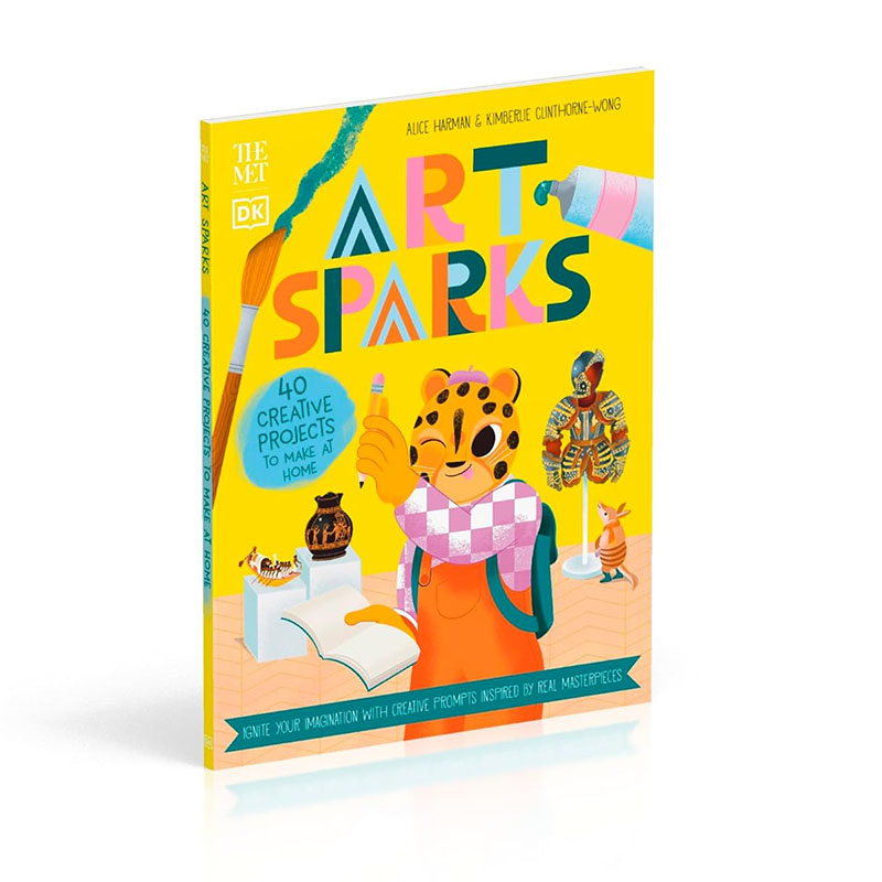 英文原版 DK系列 儿童艺术创作书 The Met Art Sparks: Make Art Inspired by Real Masterpieces 剪切/粘贴/绘画/绘图 艺术培养
