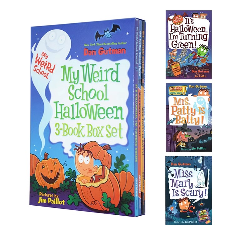 万圣节套装 疯狂的学校英文原版 My Weird School Halloween 3-Book Box Set 儿童简单插画桥梁书 小说读物