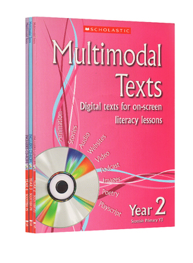 【孤品清仓】英文原版 Multimodal Texts Year 2-4年级 3册套装混合媒体课程教学指南附CD 学校跨课程教学材料 教师用书Scholastic