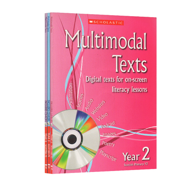 【孤品清仓】英文原版 Multimodal Texts Year 2-4年级 3册套装混合媒体课程教学指南附CD 学校跨课程教学材料 教师用书Scholastic