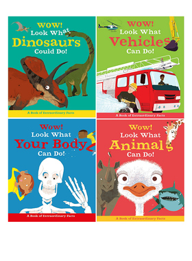 英文原版 WOW! Look What系列 一起发现小百科 4册套装 动物恐龙人体交通工具 Macmillan 儿童科普绘本