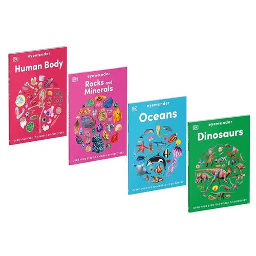新品 DK目击者系列 英文原版 Eyewonder Rocks and Minerals/ Human Body/Oceans 4册精装 儿童科普启蒙读物