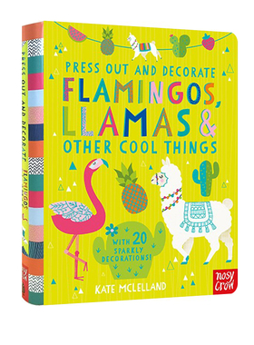 英文原版 Press Out and Decorate Flamingos Llamas and Other Cool Things 儿童动手能力培养 动物 挂饰 益智手工 大嘴鸟出品