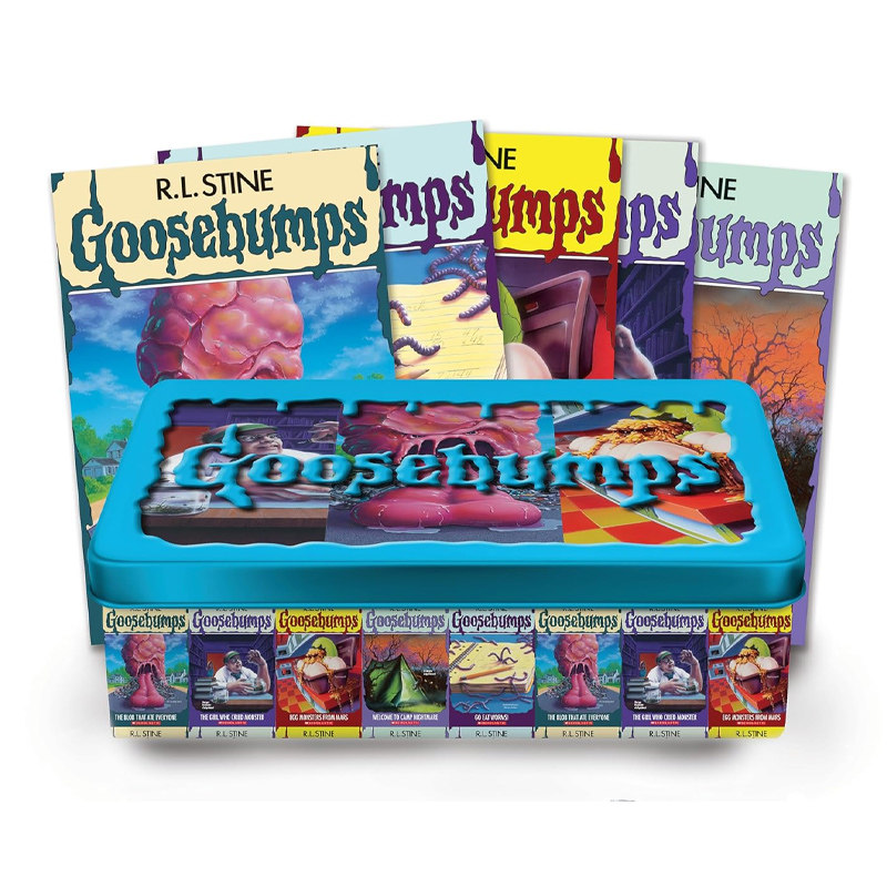 预售 限量铁盒版5册 25周年纪念 鸡皮疙瘩英文原版 Goosebumps Retro Terror Set 经典恐怖章节书 青少年冒险故事 R.L.Stine斯坦