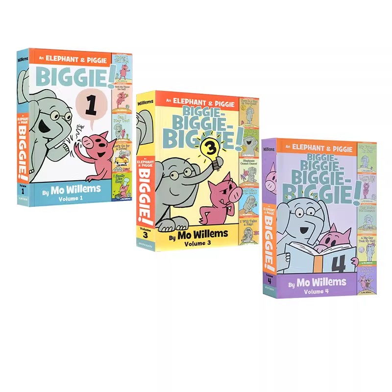 英文原版 小猪小象合集3册合售15个故事 An Elephant Piggie 精装 情商教育培养绘本 莫威廉斯 Mo Willems