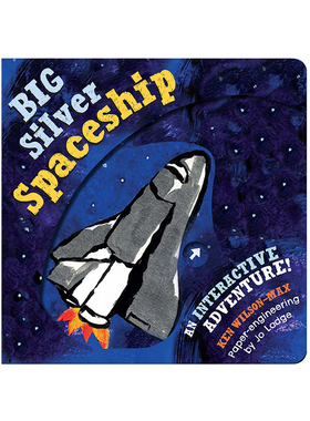 英文原版 Big Silver Spaceship 纸板推拉操作书 太空旅行 低幼认知启蒙绘本 插画家 Jo Lodge 23年5月新品