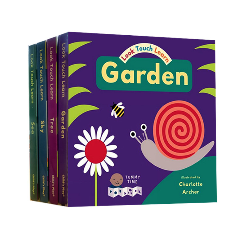 英文原版 Look Touch Learn Sky/Sea/Garden/Tree 4册合售 纸板触摸书  婴幼儿感知启蒙 趴着玩 Child's Play