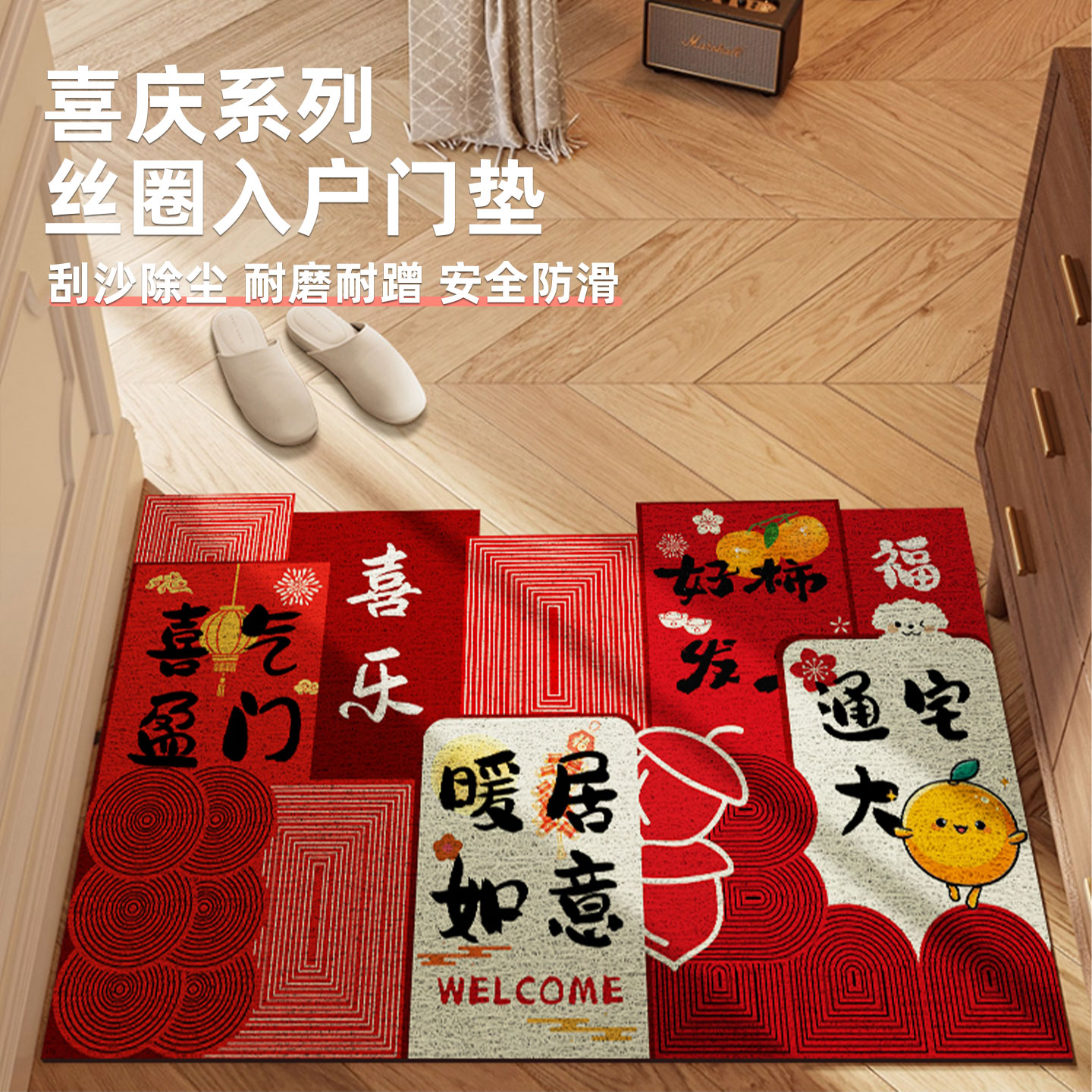 丝圈地垫入户地毯进门防滑脚垫子