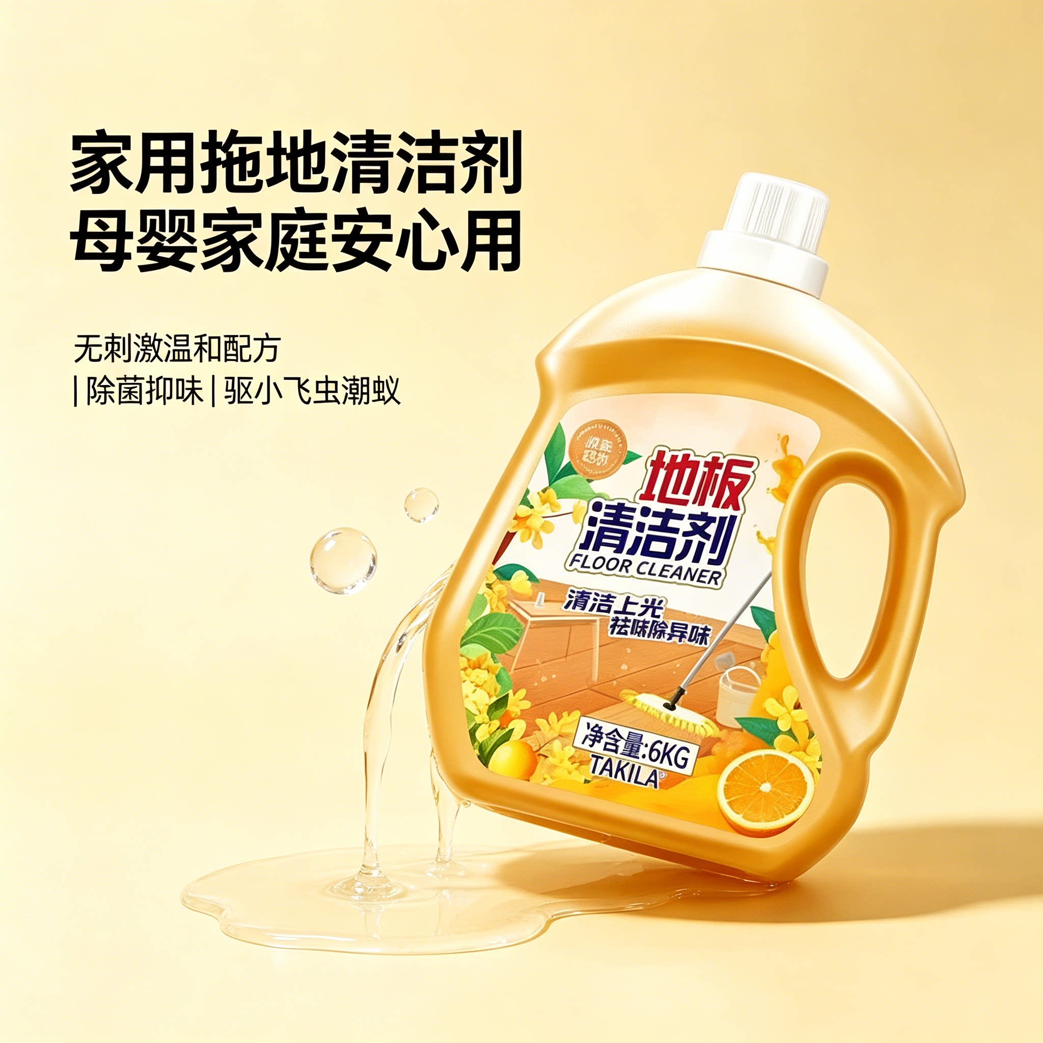 擦地板瓷砖清洁剂家用拖地专用清洁剂地面持久留香液水大桶无刺激