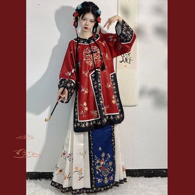 清汉女服装清朝格格古装马面裙