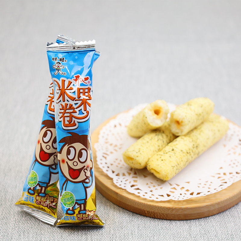 旺旺米果卷夹心糙米卷玉米味蛋黄味海苔味网红休闲儿童小零食小吃