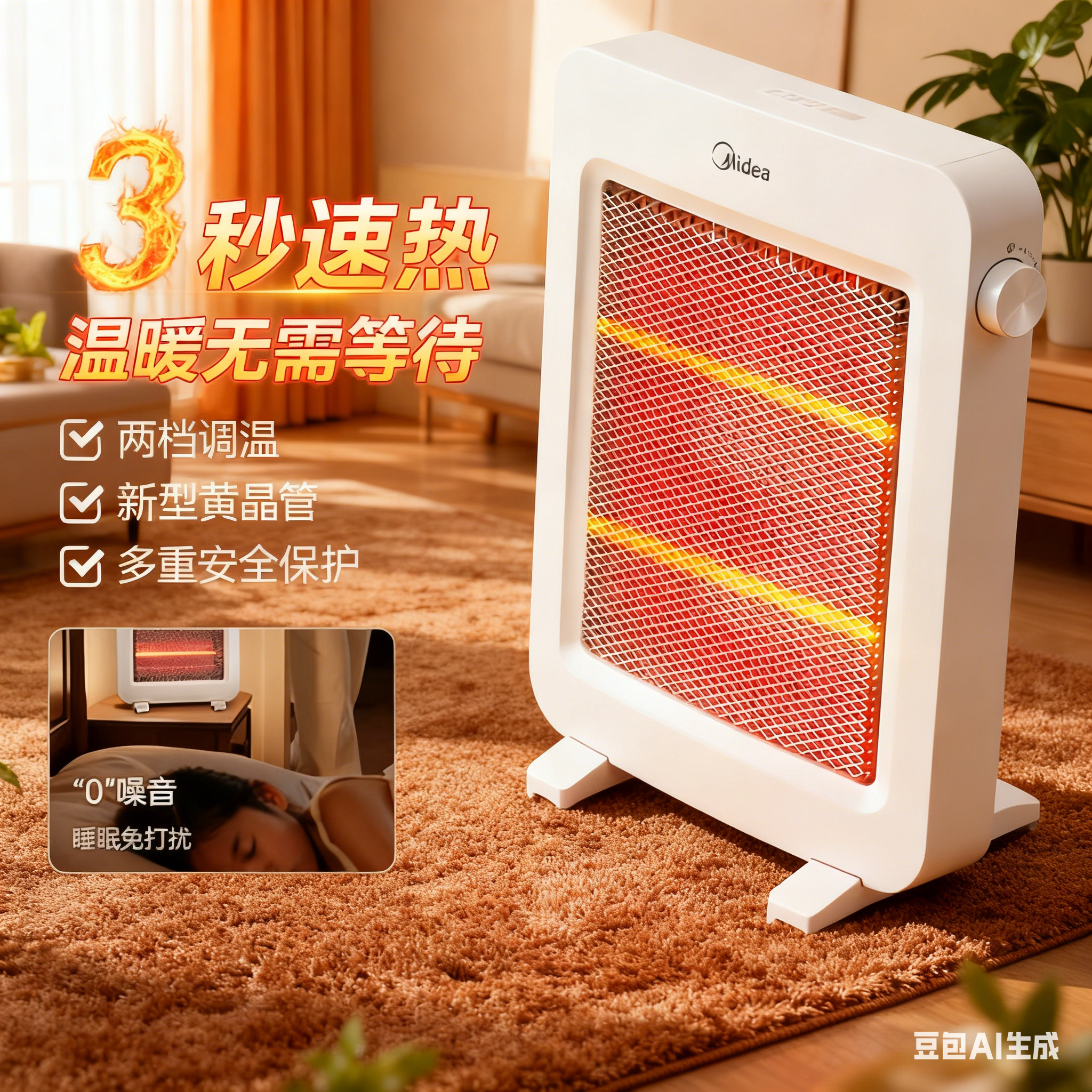 国补15%]美的暖风机取暖器NPS-MH