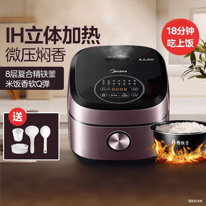 美的家用IH电饭煲大容量多功能2人3人4人智能电饭锅煮饭官方正品