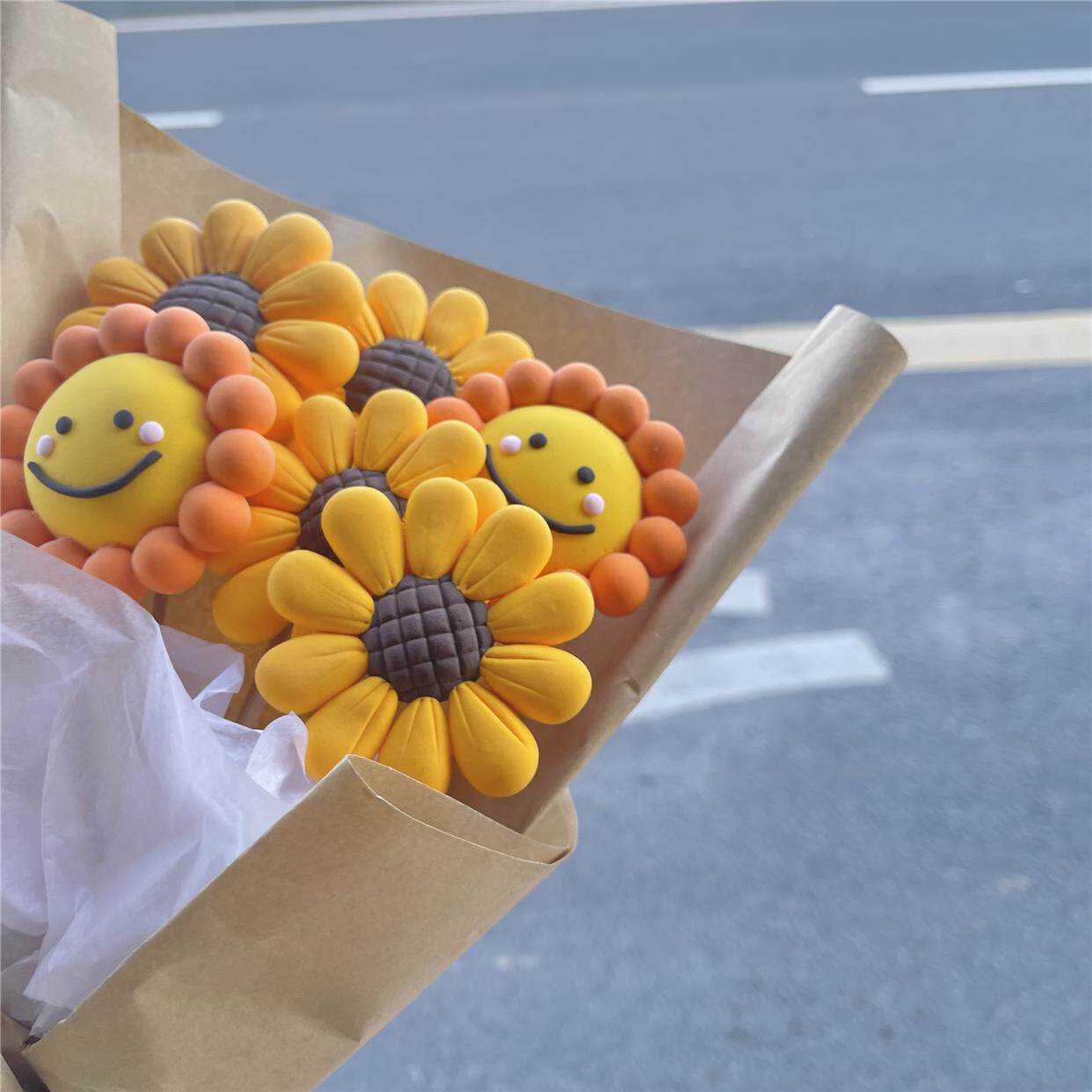 向日葵花束超轻粘土手工diy材料包教师节中秋节亲子自制礼物成品.