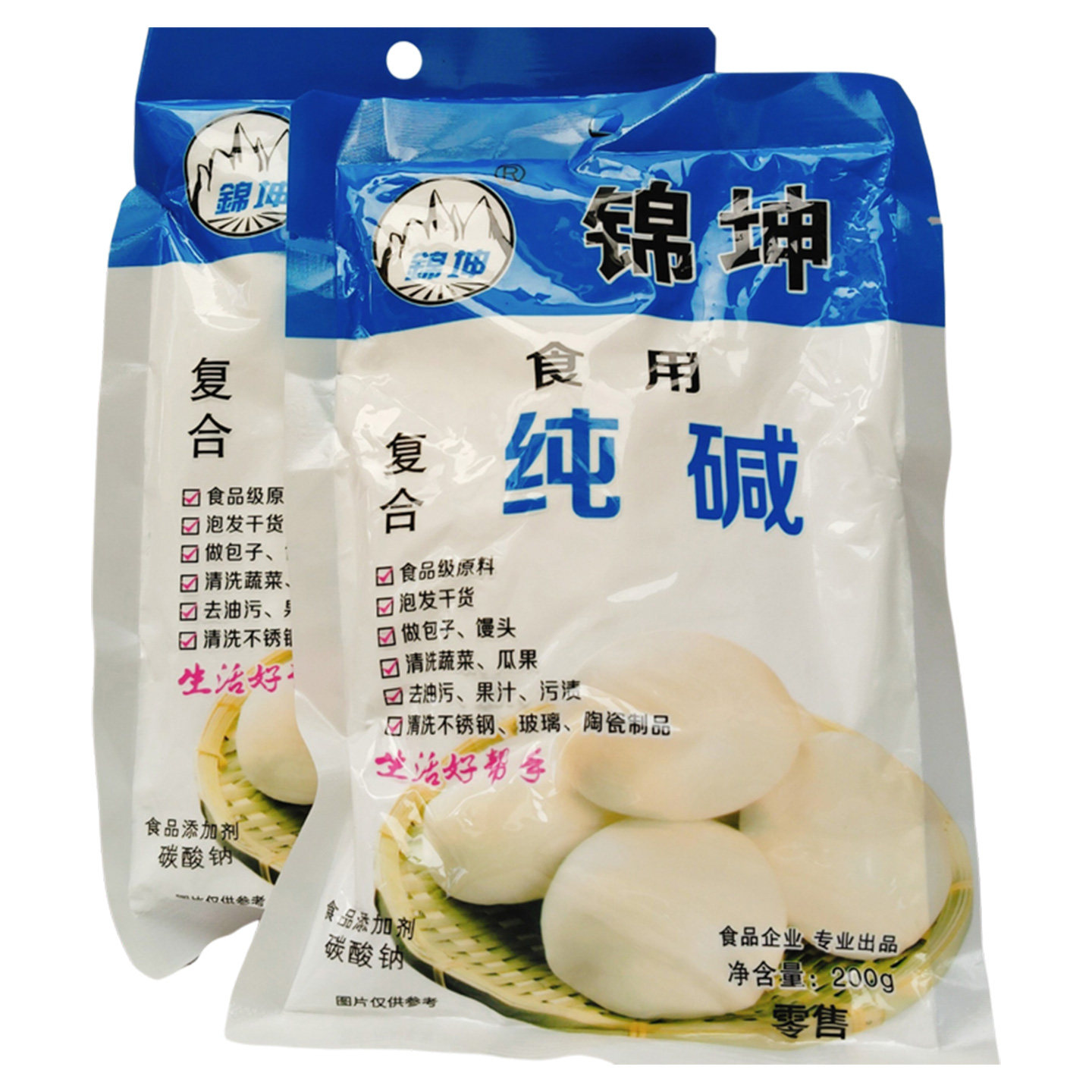 锦坤食用复合纯碱200g厨房清洁去污多用途烘焙原料做包子清洗蔬菜