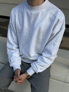 24SS连肩领 ZOZOFOREST 拼接螺纹领口小高领设计师卫衣 3090