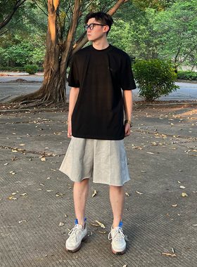 ZOZO FOREST 23SS重磅480g立体版型螺纹拼接设计师宽松短裤休闲裤