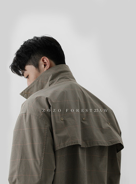 ZOZOFOREST【3258】“niuniu谷仓格纹”优雅老钱活页复古飞行夹克