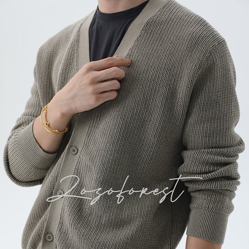 ZOZOFOREST老钱新贵排扣V领开衫