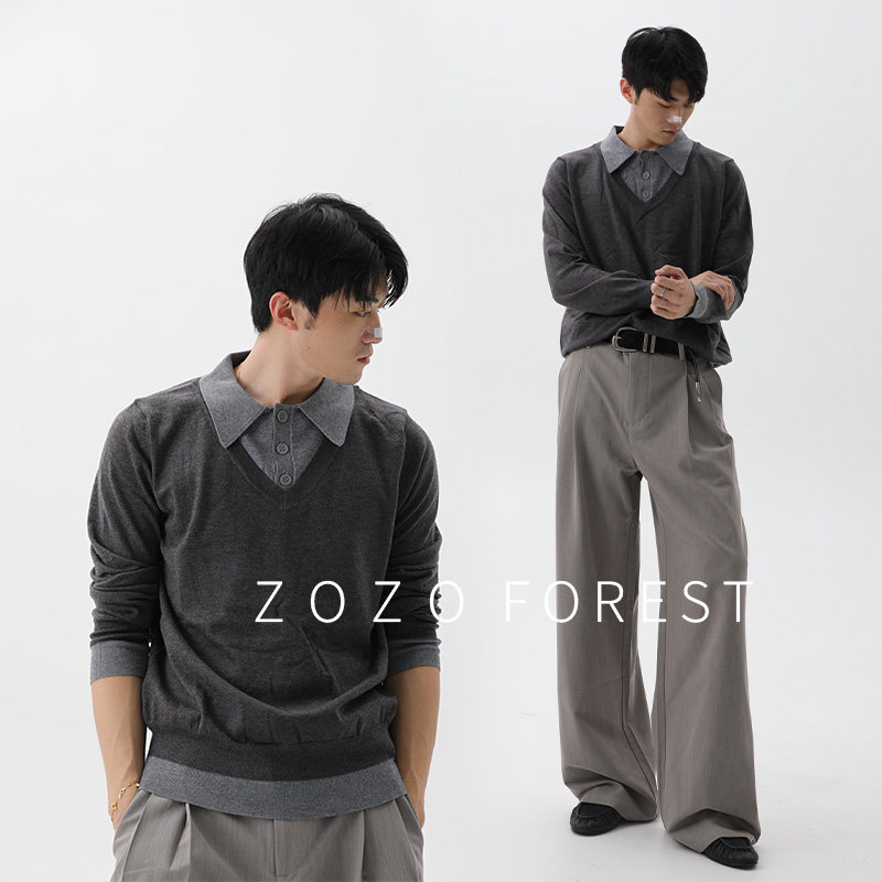 ZOZOFOREST“miu系假两件针织