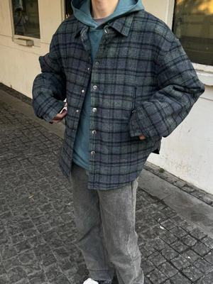 ZOZOFOREST阔版格子棉服