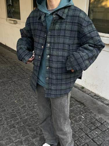 ZOZOFOREST阔版格子棉服