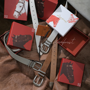 ZOZO FOREST【6001】“真马毛/头层马皮”老钱复古真皮腰带皮带