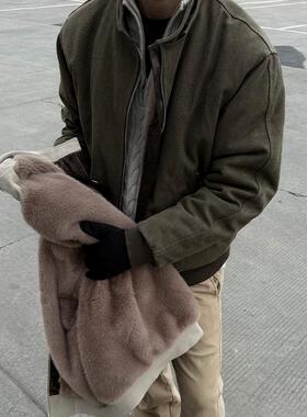 ZOZOFOREST【3157】“蛇年限定座山雕“可拆卸帽重磅加绒帆布夹克