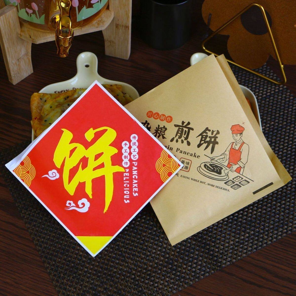 一次性山东杂粮煎饼果子纸袋防油纸袋手抓饼纸袋子批专用发价商用