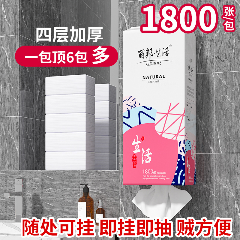 丽邦提挂式抽纸悬挂抽取式卫生纸家用擦手纸厕纸大包平板卫生纸巾