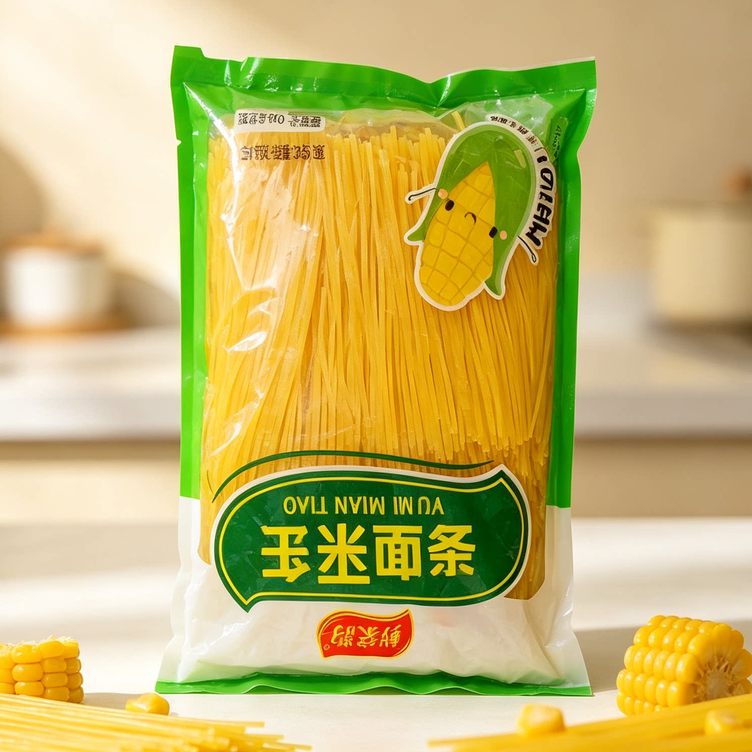 5斤装玉米面条正宗东北碴条鲜挂面粗粮细作速食叉插条面纯黄面条