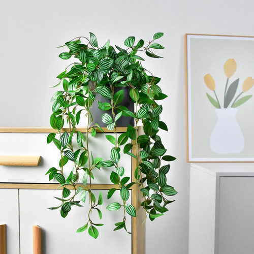 仿真盆栽假花垂吊绿植小摆件 室内冰箱空调柜顶书架仿生植物装饰