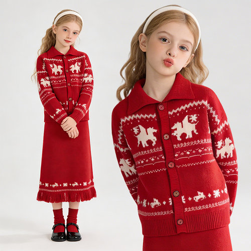 女童韩系长袖针织衫休闲上衣