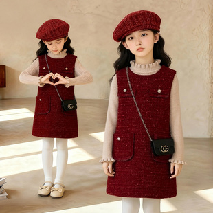 新年装 洋气毛衣儿童套装 百搭连衣裙 时尚 女童拜年服公主裙2025新款
