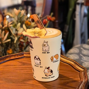 Too Pupu 原创奶油色一窝兔兔不锈钢保温杯ins咖啡杯吸管杯随手杯