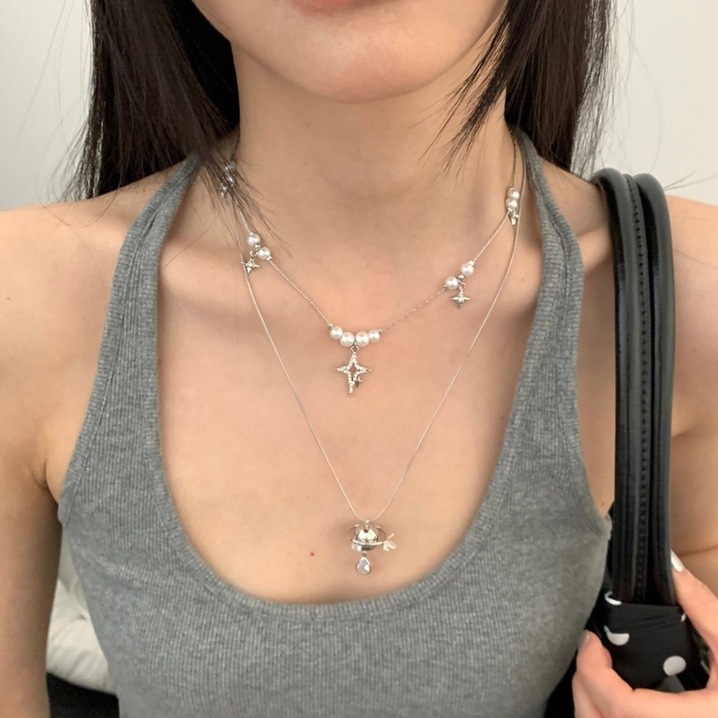 项链女配饰辣妹星星项链小众吊坠锁骨链多层叠戴千禧甜酷少女轻亚