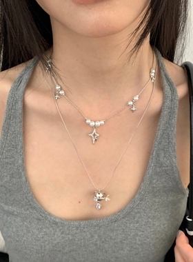 项链女配饰辣妹星星项链小众吊坠锁骨链多层叠戴千禧甜酷少女轻亚
