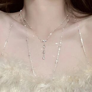 胸链可调节锁骨链身体链装饰链配饰品项链女小众性感锁骨链条