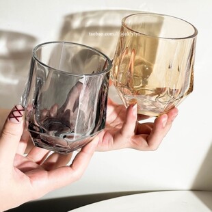 杯子女家用喝水玻璃水杯高颜值泡茶杯高级感轻奢耐高温玻璃杯