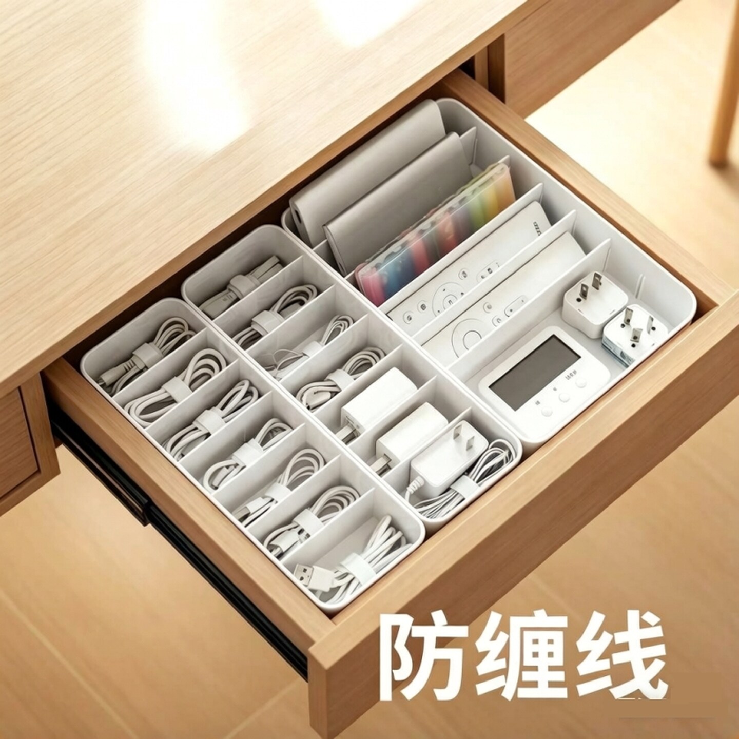 数据线收纳盒充电线理线器宿舍抽屉桌面收线盒电源线整理盒绕线器