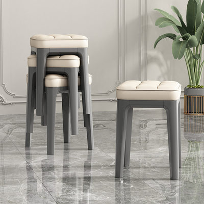 简约客厅凳子实木餐椅家用现代轻奢圆凳梳妆台椅子创意客厅小矮凳