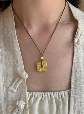 燕归金禄禧足银999百搭项链女