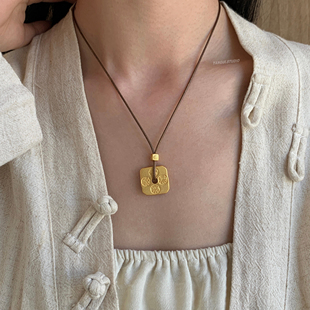 Yangui燕归「金禄禧」足银999.9描金国风锁骨链新中式百搭项链女