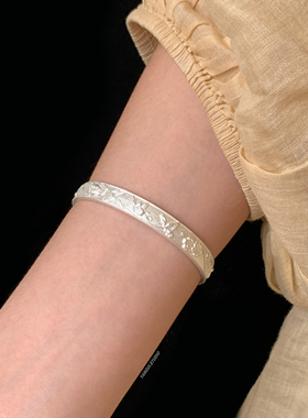 燕归衔春蝶国风足银百搭手镯女