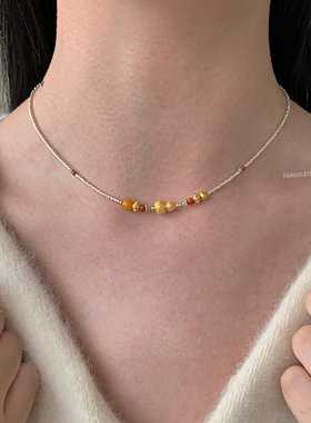 Yangui原创「芦玉茗」国风新中式纯银s925葫芦锁骨链小众百搭项链