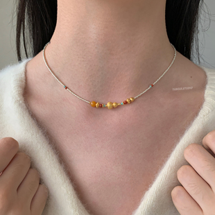 Yangui原创「芦玉茗」国风新中式纯银s925葫芦锁骨链小众百搭项链