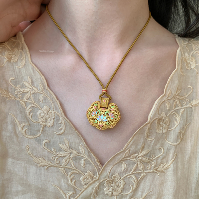 燕归荷亦云国风足银编绳项链女