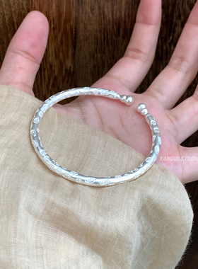 燕归素银多宝葫芦国风足银手镯女