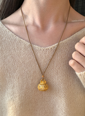 燕归聚宝福国风足银编绳情侣项链